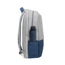 NB BACKPACK ANTI-THEFT 17.3" / 7567 GREY / DARK BLUE RIVACASE