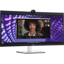 LCD monitorius, DELL, P3424WEB, 34', išlenktas / 21:9, skydelis IPS, 3440x1440, 21:9, 60Hz, 5 ms, garsiakalbiai, kamera 