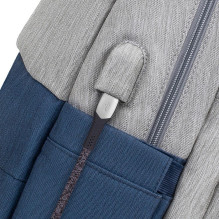 NB BACKPACK ANTI-THEFT 17.3" / 7567 GREY / DARK BLUE RIVACASE