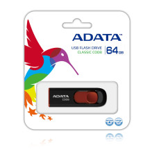MEMORY DRIVE FLASH USB2 64GB / BLACK / RED AC008-64G-RKD ADATA