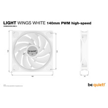 CASE FAN 140MM LIGHT WINGS PWM / WHITE HIGH-SP. BL103 BŪKITE TYLIAI