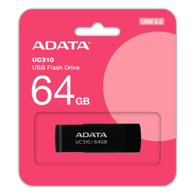 MEMORY DRIVE FLASH USB3.2 64GB / BLACK UC310-64G-RBK ADATA