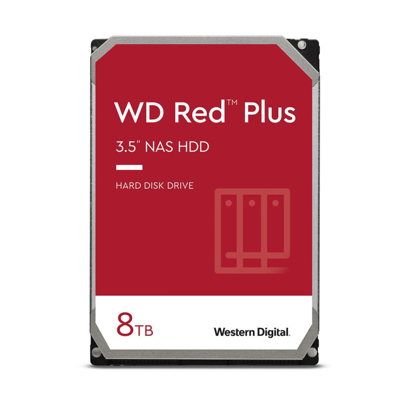 HDD, WESTERN DIGITAL, Red Plus, 8TB, SATA, 256 MB, 5640 aps./min, 3,5', WD80EFPX