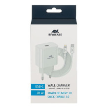 MOBILIŲJŲ Įkroviklio sienelė / BALTAS PS4101 WD5 RIVACASE