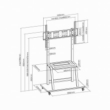 TELEVIZORIAUS ACC GRINDŲ STOVAS 37-100' / TVS-100F-01 GEMBIRD