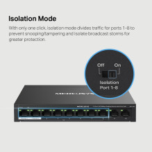 Switch, MERCUSYS, Desktop / pedestal, 10x10Base-T / 100Base-TX, PoE+ ports 8, MS110P