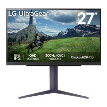 LCD Monitor, LG, 27", Panel IPS, 2560x1440, 16:9, 180Hz, 1 ms, Pivot, Height adjustable, Tilt, Colour Black, 27GS85