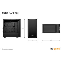 Case, BE QUIET, PURE BASE 501, MidiTower, ATX, MicroATX, MiniITX, Colour Black, BG073