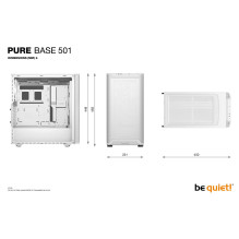 Dėklas, BE QUIET, PURE BASE 501, MidiTower, neįtraukta, ATX, MicroATX, MiniITX, balta spalva, BG075