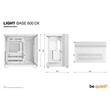 Case, BE QUIET, LIGHT BASE 600 DX, Tower, Case product features Transparent panel, ATX, MicroATX, MiniITX, Colour White,