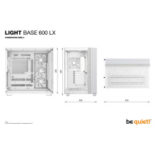 Dėklas, BE QUIET, LIGHT BASE 600 LX, bokštas, ATX, MicroATX, MiniITX, spalva balta, BGW68