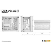 Dėklas, BE TYLUS, LIGHT BASE 900 FX, bokštas, korpuso gaminio savybės Skaidrus skydelis, ATX, EATX, MicroATX, MiniITX, X
