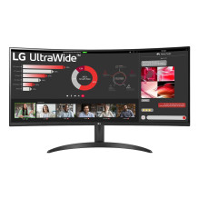 LCD monitorius, LG, 34 colių, lenktas / 21 : 9, skydelis VA, 3440x1440, 21:9, 100 Hz, 5 ms, pakreiptas, 34WR50QK-B