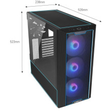 Dėklas, LIAN LI, LANCOOL III, MidiTower, Case gaminio savybės Skaidrus skydelis, ATX, EATX, MicroATX, MiniITX, Spalva Ju