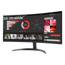 LCD monitorius, LG, 34 colių, lenktas / 21 : 9, skydelis VA, 3440x1440, 21:9, 100 Hz, 5 ms, pakreiptas, 34WR50QK-B