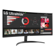 LCD Monitor, LG, 34", Curved / 21 : 9, Panel VA, 3440x1440, 21:9, 100 Hz, 5 ms, Tilt, 34WR50QK-B