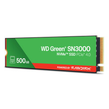 SSD, SANDISK, 150xTBW rating, MTBF 1.75 h, NVMe Yes, PCI Express 4.0, M.2, 500 GB, POWERED BY SANDISK, Green, WDS500G4G0
