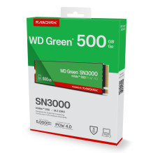 SSD, SANDISK, 150xTBW rating, MTBF 1.75 h, NVMe Yes, PCI Express 4.0, M.2, 500 GB, POWERED BY SANDISK, Green, WDS500G4G0