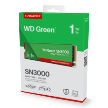 SSD, SANDISK, 150xTBW rating, MTBF 1.75 h, NVMe Yes, PCI Express 4.0, M.2, 1000 GB, POWERED BY SANDISK, Green, WDS100T4G