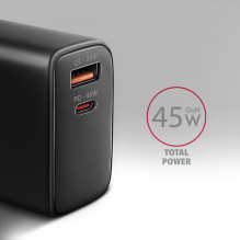 MOBILE CHARGER WALL USB 45W / GAN 2PORT ACU-PQ45 AXAGON