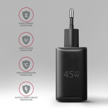 MOBILE CHARGER WALL USB 45W / GAN 2PORT ACU-PQ45 AXAGON