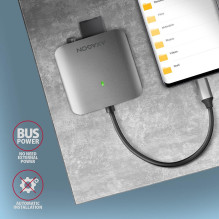 ATMINTIES SKAITYTUVAS USB-C 3 LIZDŲ / SD / MICROSD / CF CRE-S3C AXAGON
