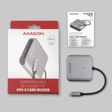 MEMORY READER USB-C 3-SLOT / SD / MICROSD / CF CRE-S3C AXAGON