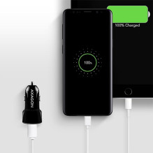MOBILUS KROVIMAS AUTOMOBILINIS USB 2 PORT / 24W PWC-5V5 AXAGON