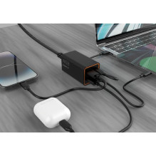 CHARGER USB UNIVERSAL 4P 65W / TA-UC-2A2C-PD65-01-BK GEMBIRD