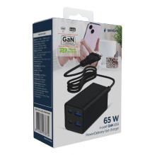ĮKROVIKLIS USB UNIVERSALUS 4P 65W / TA-UC-2A2C-PD65-01-BK GEMBIRD ĮKROVIKLIS USB UNIVERSALUS 4P 65W / TA-UC-2A2C-PD65-01-BK GEMBIRD