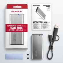 SSD DISKO DĖŽUTĖ M.2 NVME / SATA USB-C EEM2-SG2 AXAGON