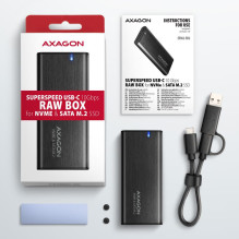 SSD ACC ENCLOSURE M.2 NVME / SATA USB-C EEM2-SB2 AXAGON