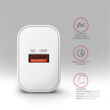 MOBILE CHARGER WALL USB 18W / 1PORT WHITE ACU-QC18W AXAGON