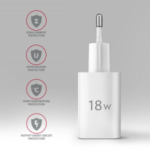 MOBILE CHARGER WALL USB 18W / 1PORT WHITE ACU-QC18W AXAGON
