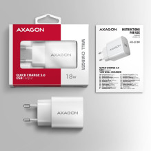 MOBILE CHARGER WALL USB 18W / 1PORT WHITE ACU-QC18W AXAGON