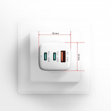 MOBILE CHARGER WALL USB 65W / GAN 3PORT ACU-DPQ65W AXAGON