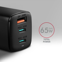 MOBILE CHARGER WALL USB 65W / GAN 3PORT ACU-DPQ65 AXAGON