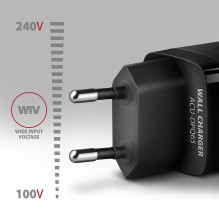 MOBILIOJO ĮKROVIKLIS SIENINIS USB 65W / GAN 3 PRIEVADŲ ACU-DPQ65 AXAGON