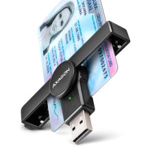 KIŠENINIS KORTELIŲ SKAITYTUVAS IŠMANIOSIOS KORTELĖS / USB2.0 CRE-SMPA AXAGON