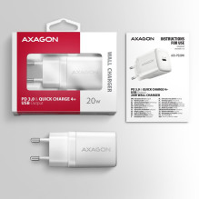 MOBILE CHARGER WALL USB-C 20W / 1PORT WHITE ACU-PD20W AXAGON