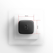 MOBILE CHARGER WALL USB-C 20W / 1PORT BLACK ACU-PD20 AXAGON