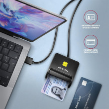 CARD READER FLAT SMARTCARD / USB2.0 1.3M CRE-SM3N AXAGON