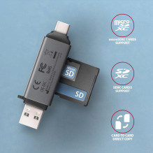 ATMINTIES SKAITYTUVAS USB-C+USB3.2 2SL / SD / MICROSD CRE-DAC AXAGON
