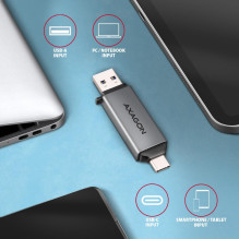 ATMINTIES SKAITYTUVAS USB-C+USB3.2 2SL / SD / MICROSD CRE-DAC AXAGON
