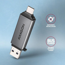 MEMORY READER USB-C+USB3.2 2SL / SD / MICROSD CRE-DAC AXAGON