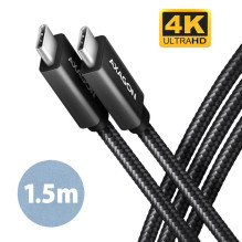 CABLE USB-C TO USB-C 1.5M 100W / BLACK BUCM32-CM15AB AXAGON