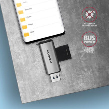 ATMINTIES SKAITYTUVAS USB-C+USB3.2 2SL / SD / MICROSD CRE-SAC AXAGON