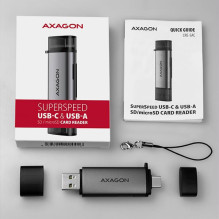 ATMINTIES SKAITYTUVAS USB-C+USB3.2 2SL / SD / MICROSD CRE-SAC AXAGON