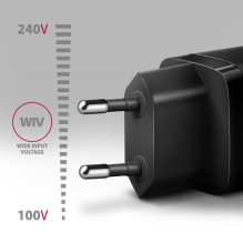 MOBILE CHARGER WALL USB 20W / 2PORT BLACK ACU-PQ20 AXAGON