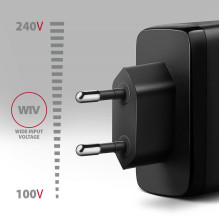 MOBILIOJO ĮKROVIMO SIENINĖ USB 100W / GAN 3PORT ACU-DPQ100 AXAGON